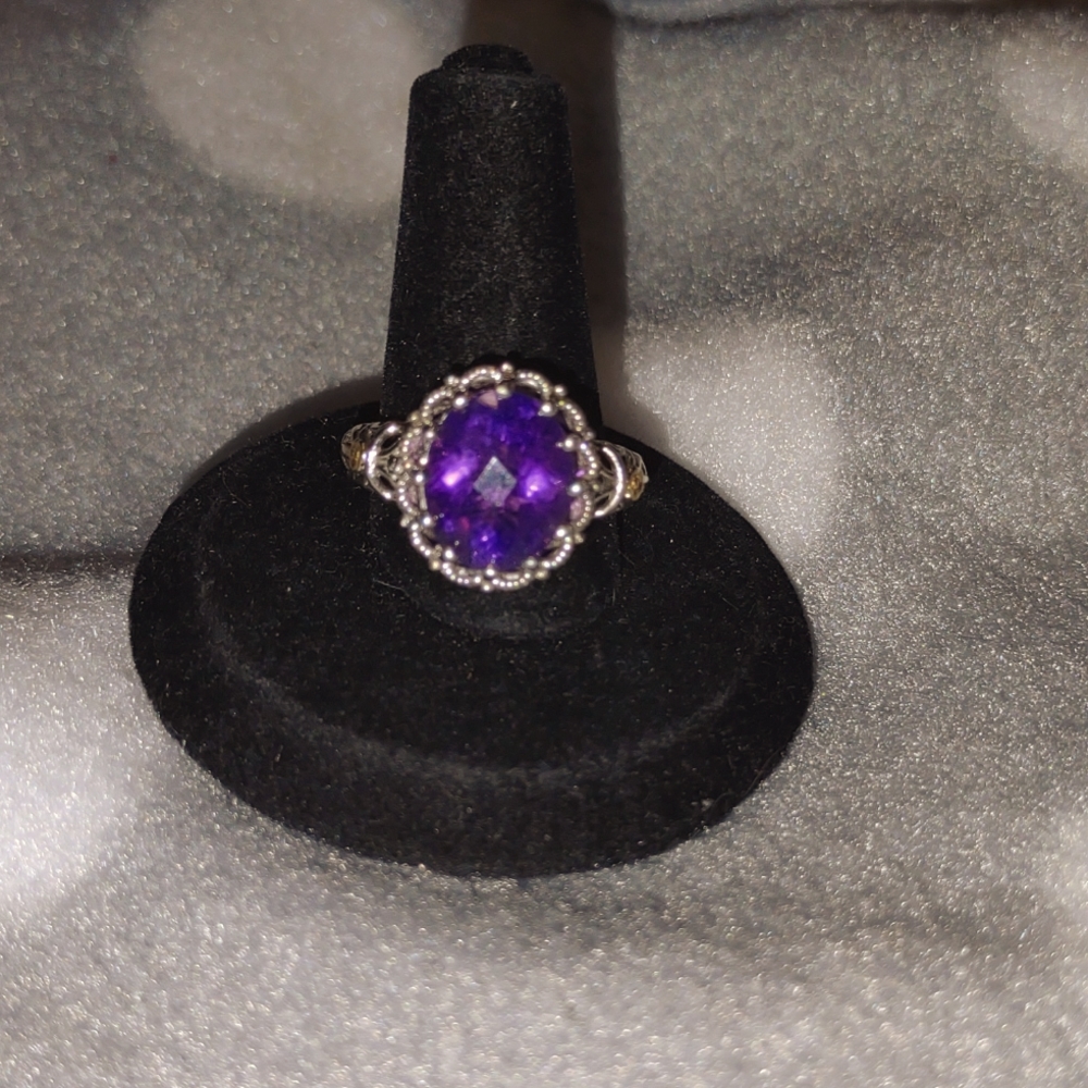Beautiful Vintage Amethyst 925/14k cocktail ring 💍